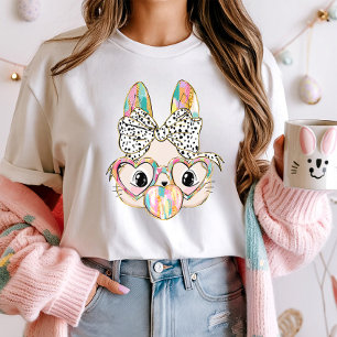 Trendy Easter Bunny with  Bubble Gum & Bow T-Shirt