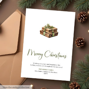 Trendy Editable Boho Holiday Christmas Greeting  Card