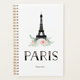 Trendy Eiffel Tower and Blush Pink Flowers   Paris Planner