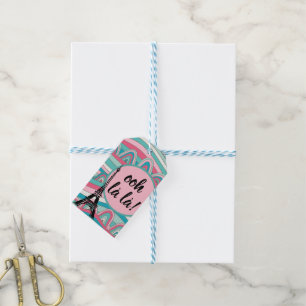 Trendy Eiffel Tower French Ooh la la! Gift Tags