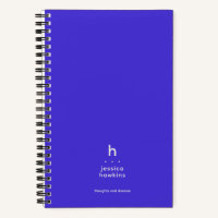 Trendy Electric Blue Modern Monogram