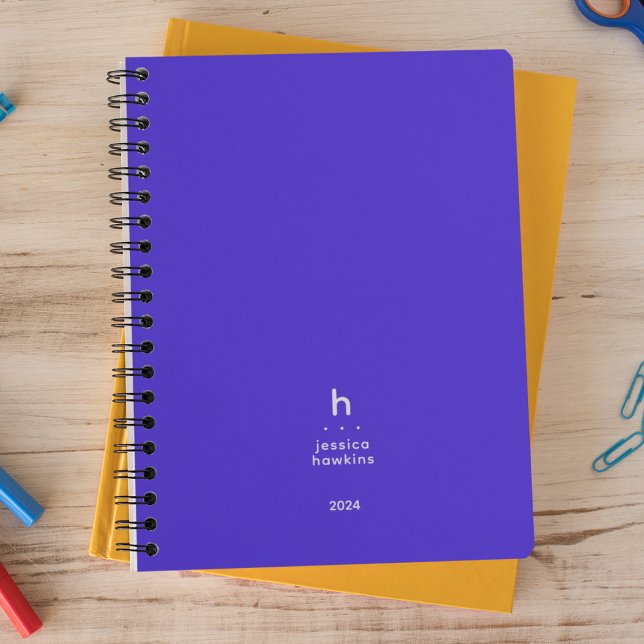 Trendy Electric Blue Modern Monogram Weekly Planner (Creator Uploaded)