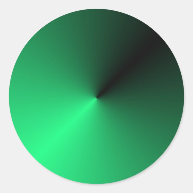 Trendy Elegant Black Green Colour Blank Template Classic Round Sticker (Front)