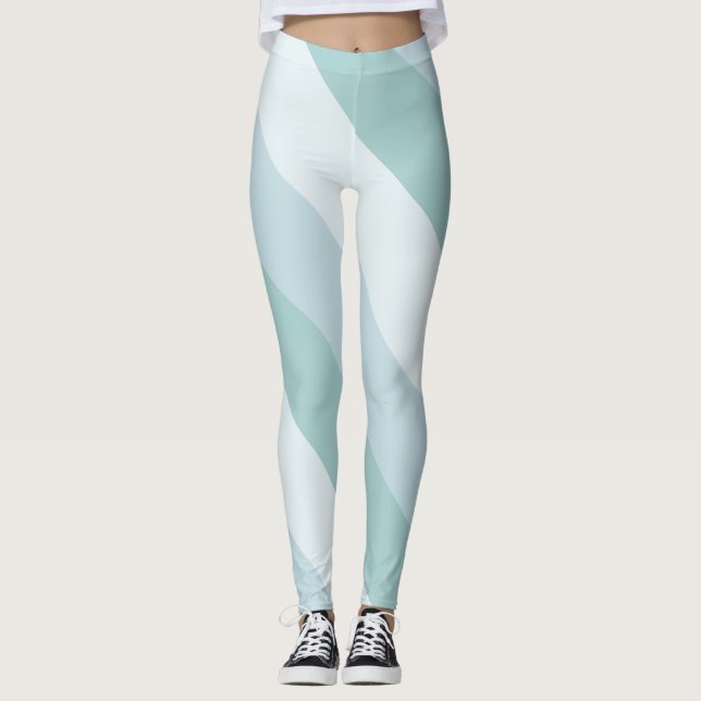 Trendy Elegant Blue Green Template Modern Design Leggings (Front)