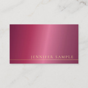 Trendy Elegant Bordeaux Modern Clean Plain Luxury Business Card