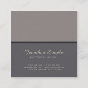 Trendy Elegant Businessman Elite Plain Luxury Square Business Card