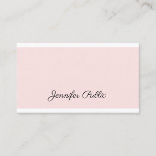 Trendy Elegant Calligraphy Plain Modern Design Business Card