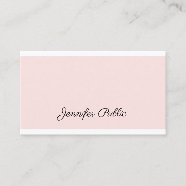 Trendy Elegant Calligraphy Plain Modern Design Business Card (Front)