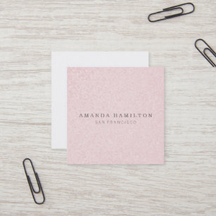 Trendy Elegant chic sophisticated PINK GLITTER Square Business Card