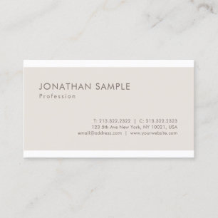 Trendy Elegant Clean Graphic Design Modern Plain Business Card