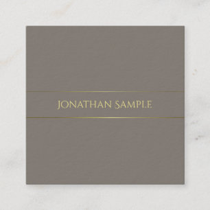 Trendy Elegant Colour Gold Chic Design Plain Square Business Card