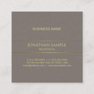 Trendy Elegant Colour Gold Striped Chic Plain Luxe Square Business Card