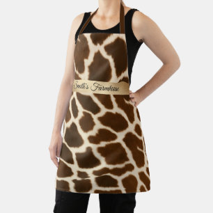 Trendy Elegant Cow Faux Leather Collection Apron