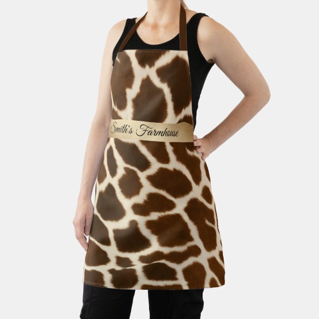 Trendy Elegant Cow Faux Leather Collection Apron (Insitu)