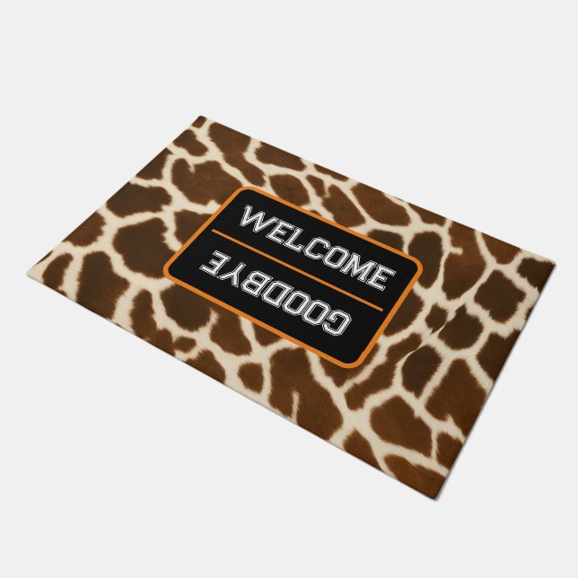 Trendy Elegant Cow Faux Leather Collection Doormat (Angled)