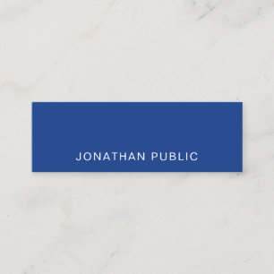 Trendy Elegant Design Blue Sleek Plain Luxury Mini Business Card
