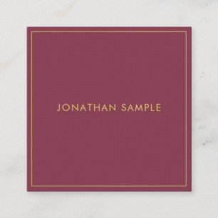 Trendy Elegant Design Monogram Plain Premium Luxe Square Business Card