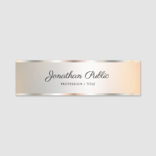Trendy Elegant Employee Member Calligraphy Script Name Tag