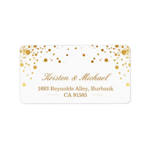 Trendy Elegant Faux Gold Glam Confetti Dots Label