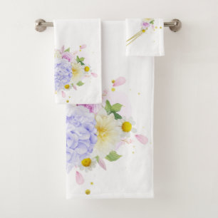 trendy elegant  floral bath towel set