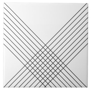 Trendy Elegant Geometric On White Tile