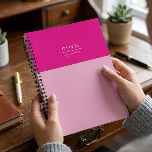 Trendy Elegant Girly Monogrammed Minimal Stylish Notebook