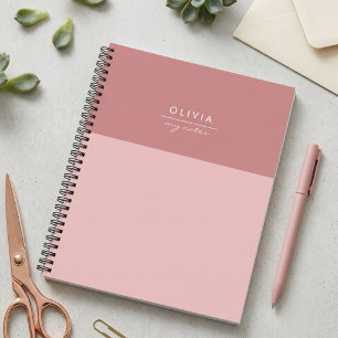 Trendy Elegant Girly Monogrammed Minimal Stylish Notebook
