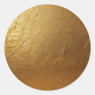 Trendy Elegant Glamour Faux Gold  Classic Round Sticker