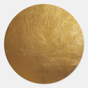 Trendy Elegant Glamour Faux Gold  Classic Round Sticker