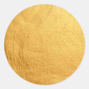 Trendy Elegant Glamour Faux Gold  Classic Round Sticker
