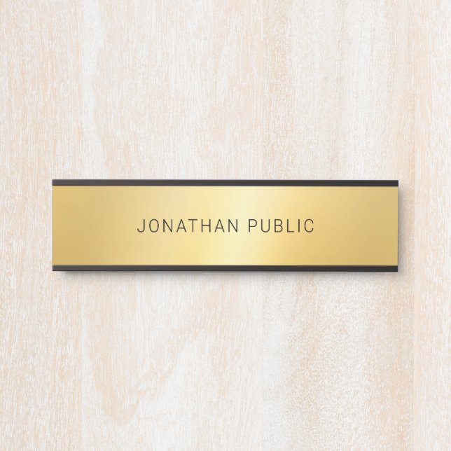 Trendy Elegant Gold Look Modern Simple Glamour Door Sign (Front)