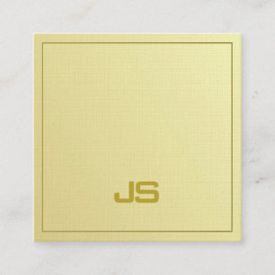 Trendy Elegant Gold Look Monogram Plain Luxury Square Business Card