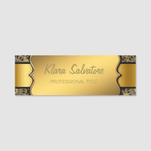 Trendy Elegant Gold Name Tag