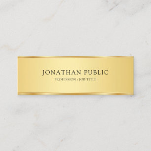 Trendy Elegant Gold Simple Professional Template Mini Business Card