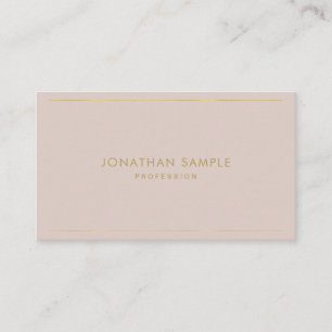 Trendy Elegant Gold Text Modern Minimal Plain Top Business Card