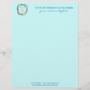 Trendy Elegant Light Aqua Custom Business Logo    Letterhead