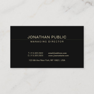 Trendy Elegant Manager Director Ceo Plain Luxury Business Card