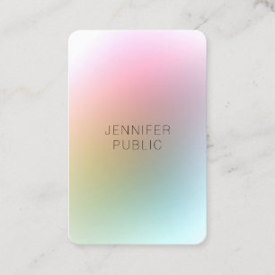 Trendy Elegant Minimalist Design Colourful Modern Business Card
