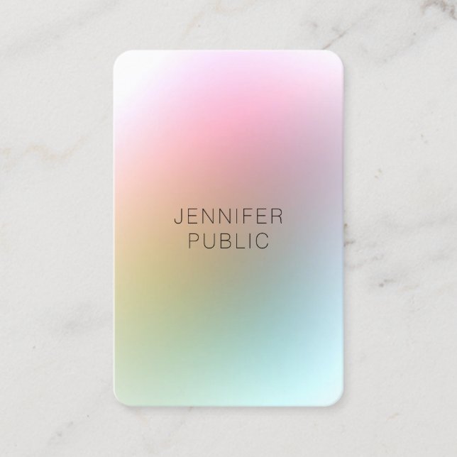 Trendy Elegant Minimalist Design Colourful Modern Business Card (Front)