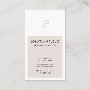 Trendy Elegant Minimalist Design Monogrammed Plain Business Card