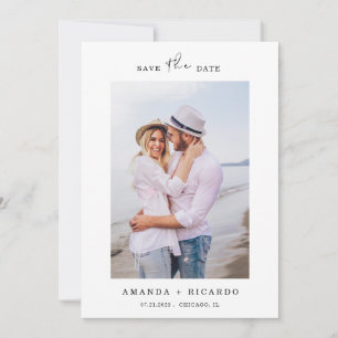 Trendy Elegant Minimalist Photo Wedding Save The Date