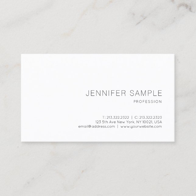 Trendy Elegant Minimalistic Design Professional Business Card (Front)