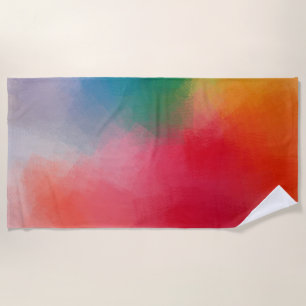 Trendy Elegant Modern Colourful Abstract Blank  Beach Towel
