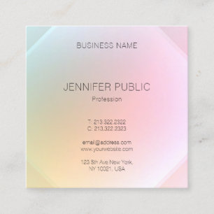 Trendy Elegant Modern Colourful Design Template Square Business Card