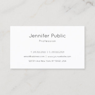 Trendy Elegant Modern Design Sleek Plain Beautiful Business Card