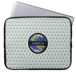 Trendy elegant modern diamonds & earth globe laptop sleeve