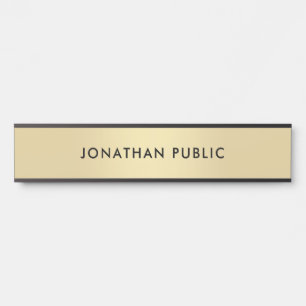 Trendy Elegant Modern Gold Look Simple Template Door Sign
