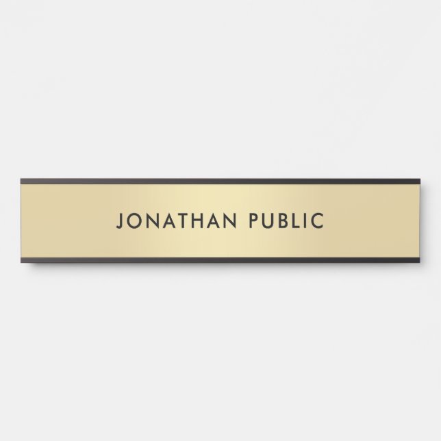 Trendy Elegant Modern Gold Look Simple Template Door Sign (Front)