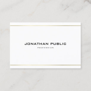 Trendy Elegant Modern Gold Striped Sleek Plain Business Card