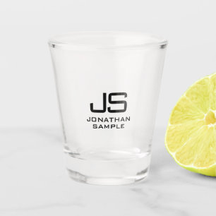 Trendy Elegant Modern Initial Best Monogram Shot Glass